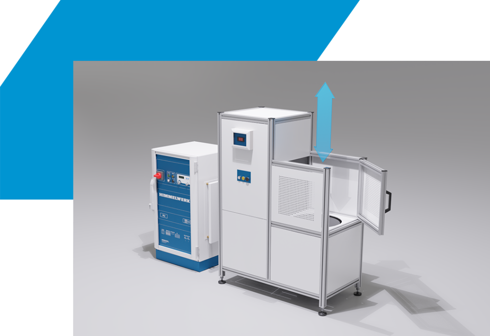 Himmelwerk converter and heating station for glass blowing mold